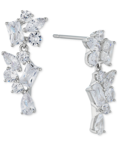 Eliot Danori Silver-tone Crystal Cluster Drop Earrings In Gold