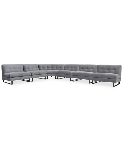 Macy's Closeout! Kathya 197" 6-pc. Fabric Modular Sectional, Created For  In Grey