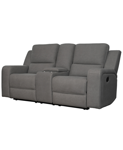 Abbyson Living Maggie 82" Fabric Manual Reclining Loveseat In Charcoal Gray