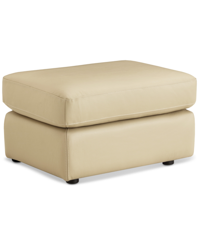 Macy's Jennard 30" Leather Ottoman, Created For  In Camel