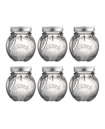 Kilner Orange Jar 13.5 Oz, Set Of 6 In Clear