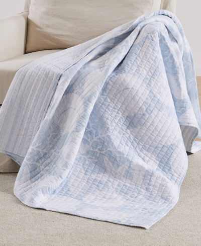 Levtex Stillwater Coastal Shore Reversible Quilted Throw, 50" X 60" In Blue