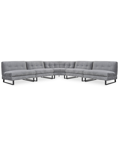 Macy's Closeout! Kathya 157" 5-pc. Fabric Modular Sectional, Created For  In Grey