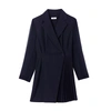 Sandro Lilela Long Sleeve Virgin Wool Blend Wrap Blazer Minidress In Black