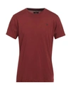 Hackett Man T-shirt Brick Red Size L Cotton