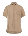 Glanshirt Man Shirt Beige Size 16 Linen