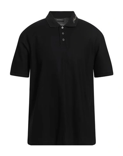 Emporio Armani Man Polo Shirt Black Size L Cotton