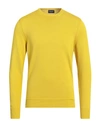Drumohr Man Sweater Ocher Size 44 Lambswool In Yellow