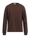 American Vintage Man T-shirt Dark Brown Size S/m Cotton