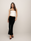 Reformation Layla Velvet Skirt In Black