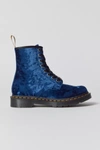 Dr. Martens' 1460 Vegan Crushed Velvet Boot In Blue, Women's At Urban Outfitters In Blue