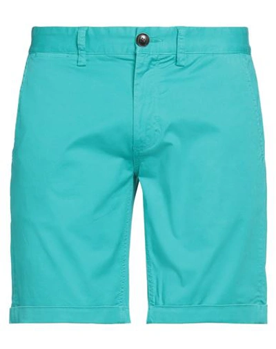 Sun 68 Man Shorts & Bermuda Shorts Turquoise Size 34 Cotton, Elastane In Blue