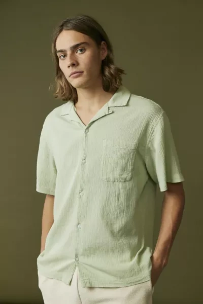 Standard Cloth Liam Crinkle Shirt Top In Olive At Urban Outfitters In Olive