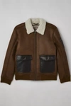Levi's Faux Shearling Flight Jacket In Brown, Men's At Urban Outfitters In Brown