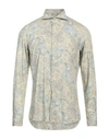 Giannetto Portofino Man Shirt Sage Green Size 16 ½ Cotton In Sage Green