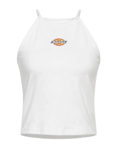 Dickies Chain Lake Cotton Crop Top In White