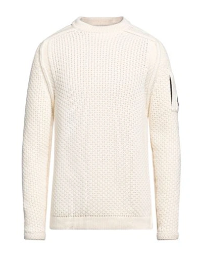 C.p. Company C. P. Company Man Sweater Ivory Size 42 Wool, Polyamide In White