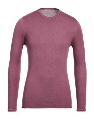 Majestic Filatures Man Sweater Mauve Size Xl Cashmere In Purple