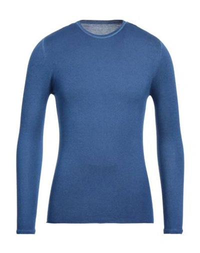 Majestic Filatures Man Sweater Navy Blue Size Xl Cashmere In Navy Blue