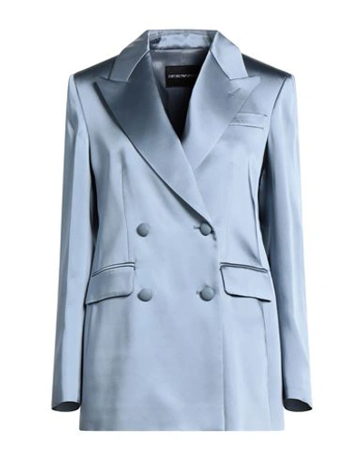 Emporio Armani Woman Blazer Slate Blue Size 4 Acetate, Viscose