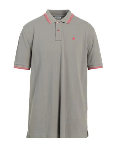 Andrea Fenzi Man Polo Shirt Grey Size 46 Cotton