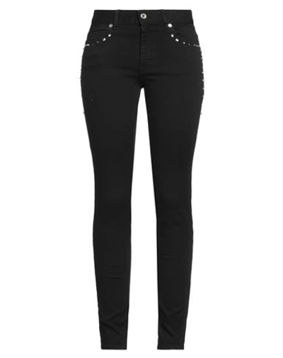 Just Cavalli Woman Jeans Black Size 30 Cotton, Elastomultiester, Elastane, Aluminum, Glass