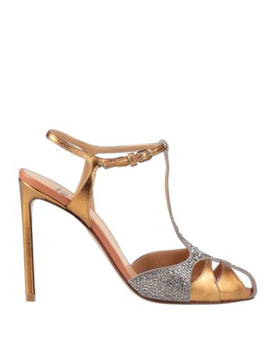 Francesco Russo Woman Pumps Copper Size 9 Soft Leather In Orange