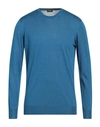 Drumohr Man Sweater Blue Size 44 Silk