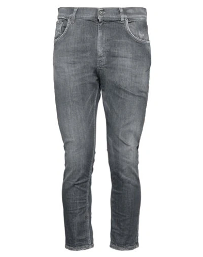 Dondup Man Jeans Lead Size 33 Cotton, Elastane In Grey