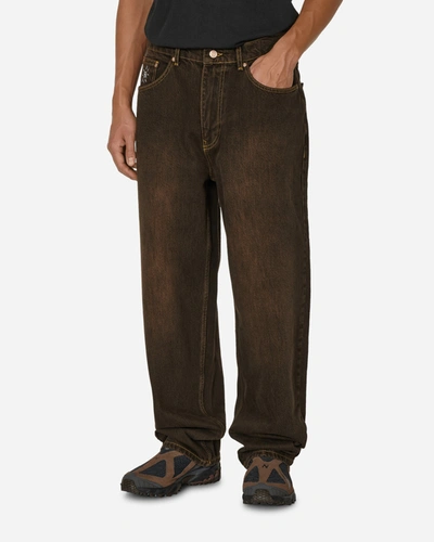 Fucking Awesome Fecke Baggy Denim Trousers Stone Washed In Brown