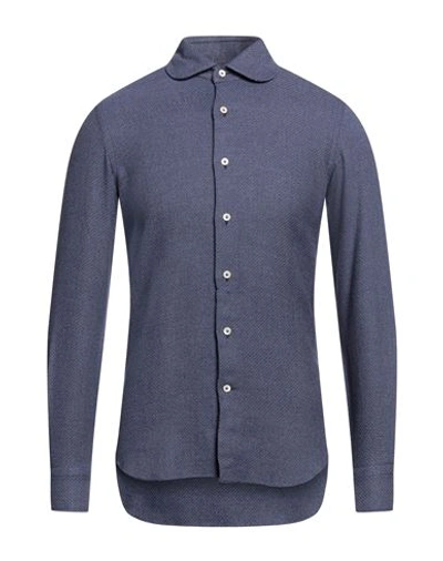 Alessandro Gherardi Man Shirt Blue Size 17 Cotton
