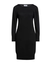 Pianurastudio Woman Mini Dress Black Size L Viscose, Polyester