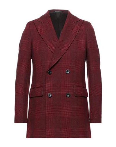 Emporio Armani Man Suit Jacket Red Size 38 Virgin Wool
