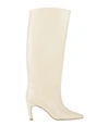 Gia Couture Woman Knee Boots Beige Size 10 Soft Leather
