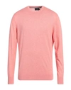 Hackett Man Sweater Salmon Pink Size Xl Cotton, Cashmere