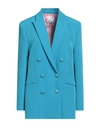 Chiara Ferragni Woman Blazer Azure Size 2 Polyester, Elastane In Blue
