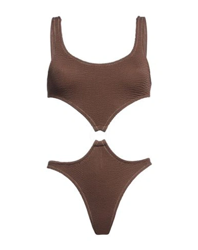 Reina Olga Woman One-piece Swimsuit Brown Size Onesize Polyamide, Elastane