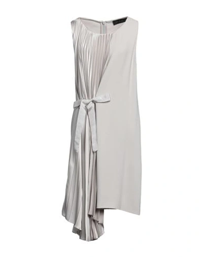 Antonelli Woman Midi Dress Light Grey Size 14 Silk, Viscose, Elastane