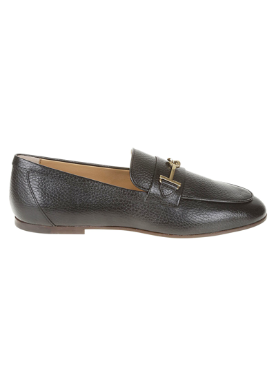 Tod's Logo Detail Loafers In Black