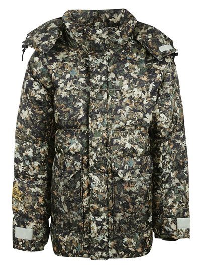 The North Face All-over Floral Print Puffer Jacket In Misty Sage