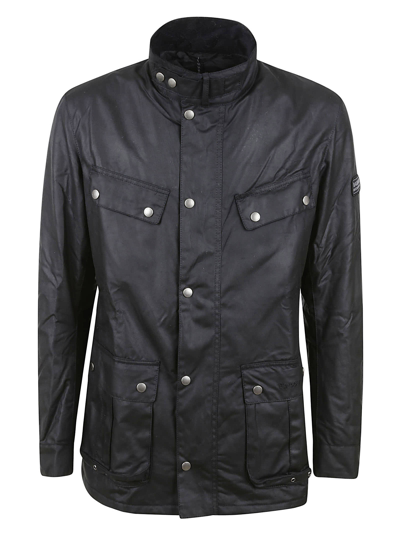 Barbour Duke Jacket In Waxed Cotton In Black