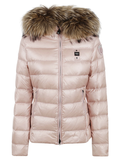 Blauer Fur Hooded Padded Jacket In Pink