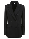 Aspesi Rear Slit Double-breasted Dinner Jacket In Black