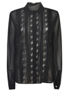 P.A.R.O.S.H BLACK SHIRT WITH LACE DETAILS