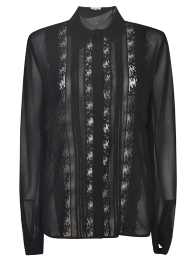 P.a.r.o.s.h Black Shirt With Lace Details