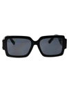 Marc Jacobs Embossed Logo Acetate Rectangle Sunglasses In 80s2k Black White