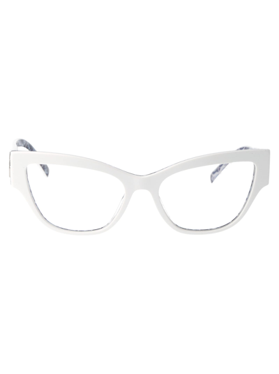 Dolce &amp; Gabbana Eyewear 0dg3378 Glasses In 3371 White On Blue Maiolica