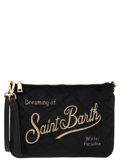 Mc2 Saint Barth Pochette Bag With Shoulder Strap In Black