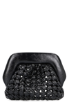 Themoirè Gea Knots Faux Leather Clutch In Black