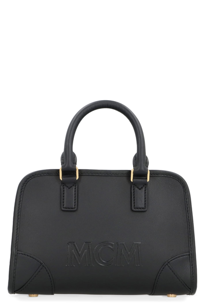 Mcm Boston Leather Mini Bag In Black